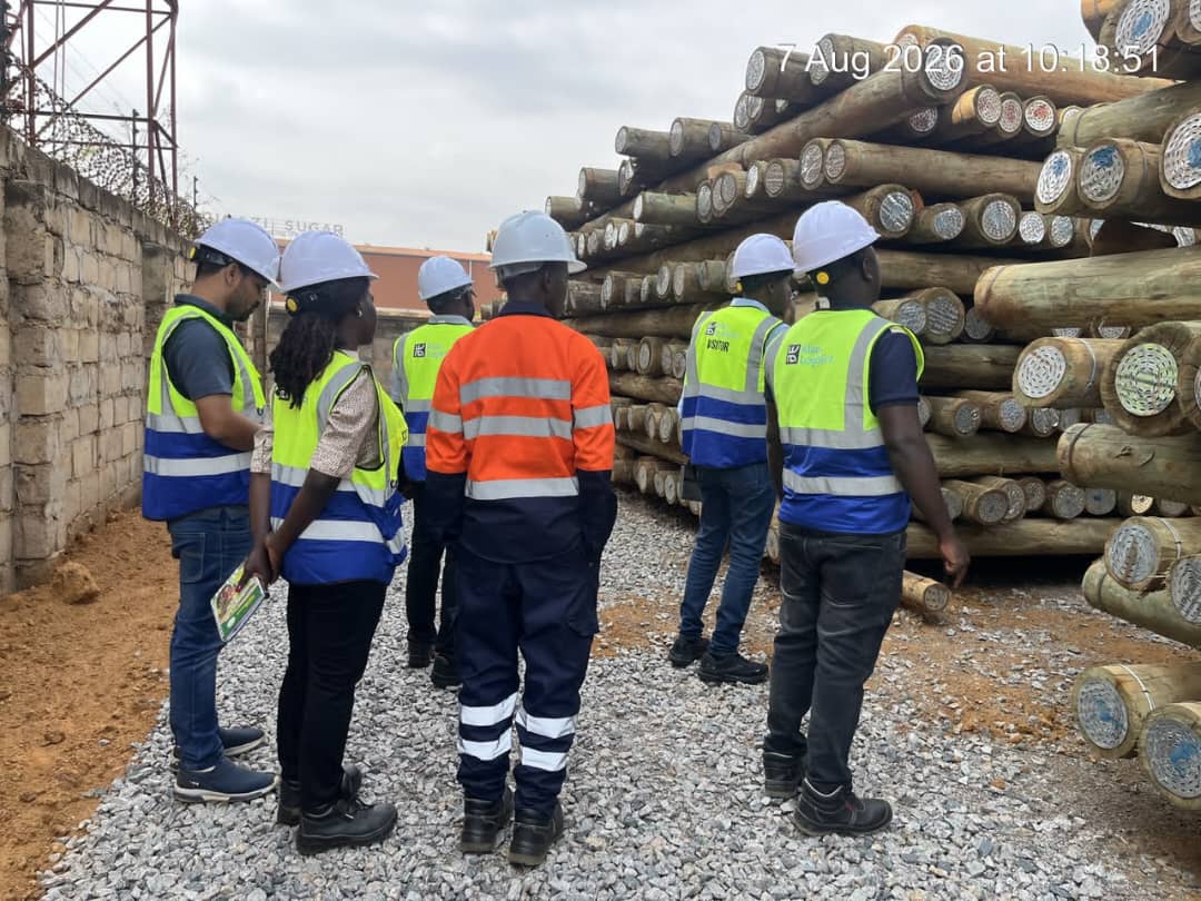 Klan Logistics team inspecting stored project materials